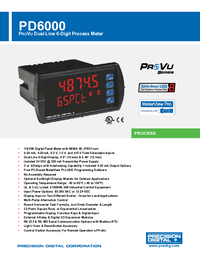 Thumbnail of document Data Sheet - PD6000 ProVu Process Meter